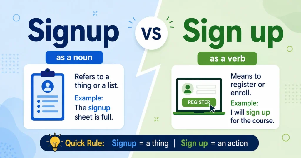Signup vs Sign up
